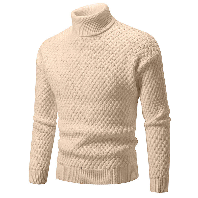 Herren modischer Rollkragenpullover mit strukturierter Oberfläche Echoarchiv