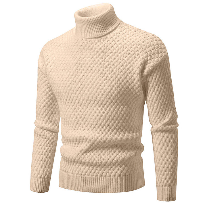 Herren modischer Rollkragenpullover mit strukturierter Oberfläche Echoarchiv