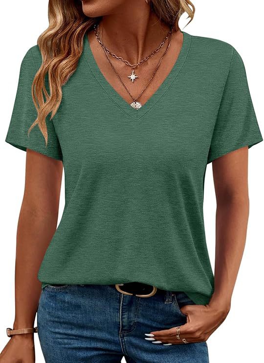 Damen V-Ausschnitt T-Shirt Aus Weichem Single Jersey Echoarchiv