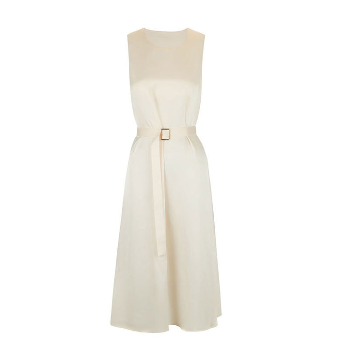 Damen Elegantes Midikleid mit Taillengürtel und fließendem Schnitt Echo Archiv