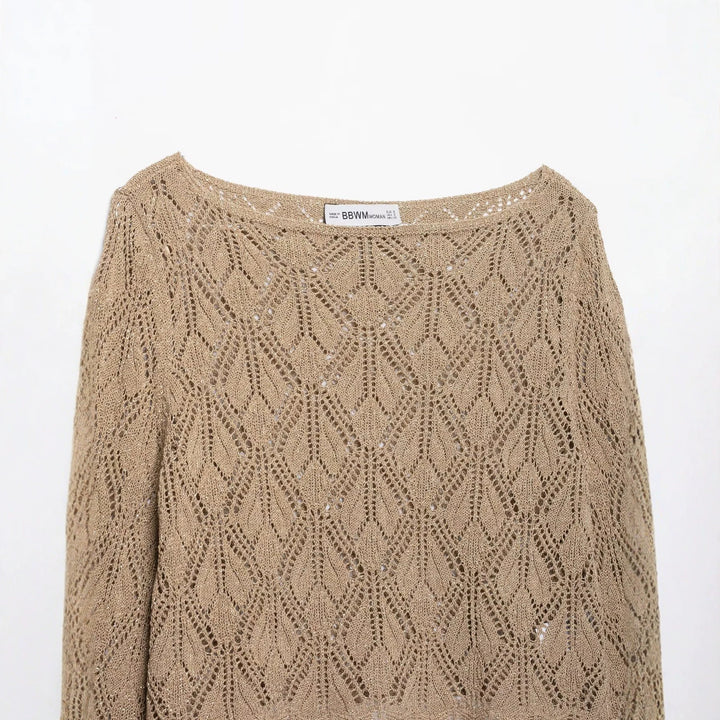 Damen 30+ gehäkelter Cropped‑Ponchopullover mit Glockenärmeln Echo Archiv