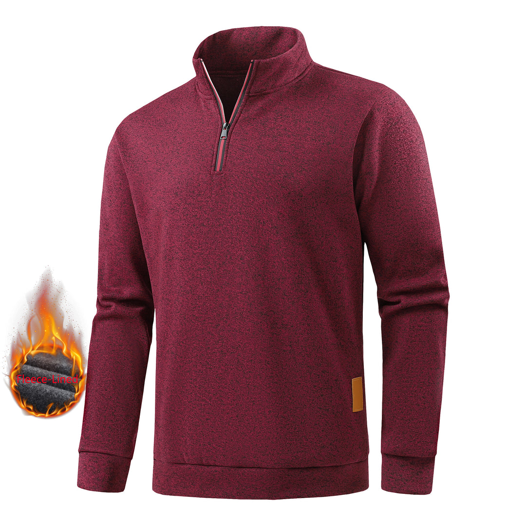 Herren Stehkragen Pullover mit Reißverschluss Echoarchiv