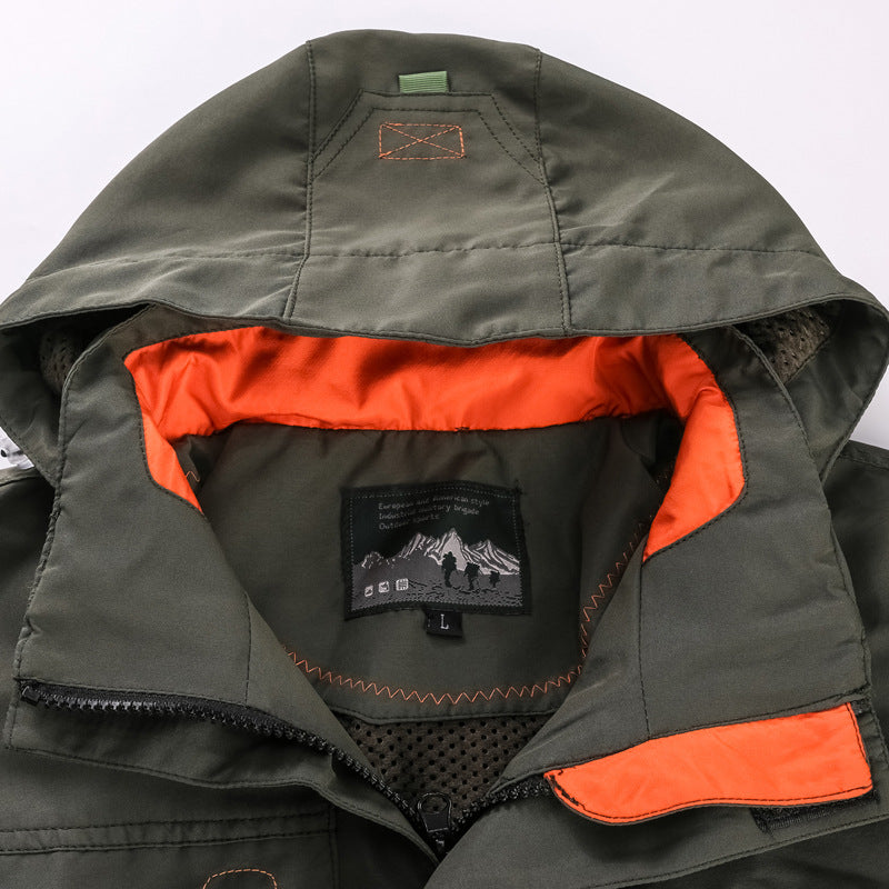 Herren nan wasserfeste und winddichte Outdoorparka mit abnehmbarer Kapuze Echo Archiv