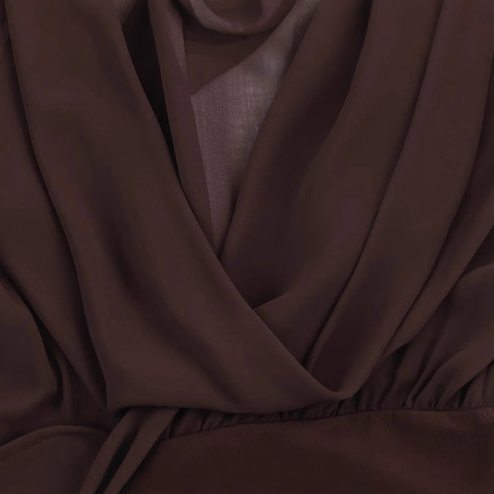 Damen tailliertes Minikleid mit Schleifenkrawatte, plissiertem Oberteil und langen Manschettenärmeln – Élara