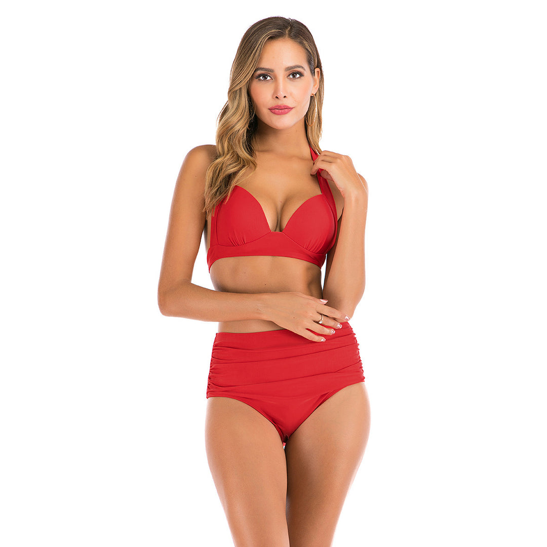 Damen Hochtailliertes Bikini-Set mit verstellbarem Oberteil Echo Archiv