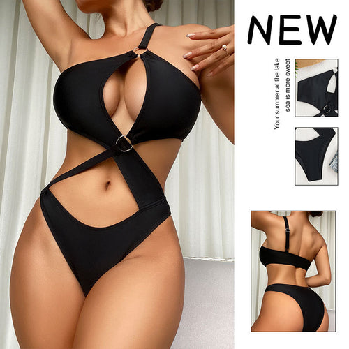 Damen Einteiliger Badeanzug mit modischem Cut-Out-Design und verstellbaren Trägern Echo Archiv