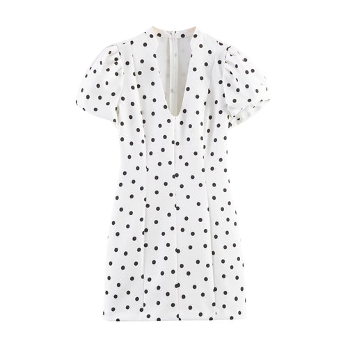 Damen Minikleid mit weitem Puffärmel und elegantem V-Ausschnitt Echo Archiv