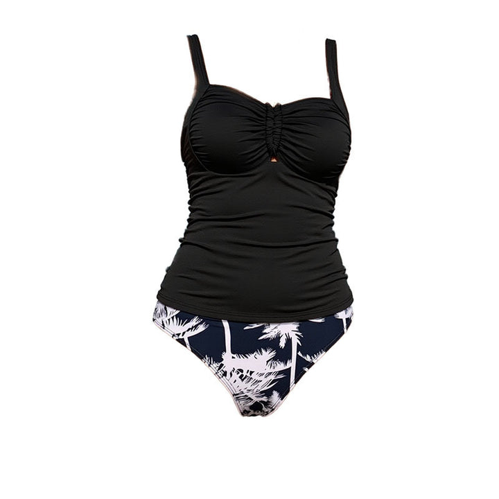 Damen tankini mit raffinierten Rüschendetails und tropischem Druck Echo Archiv