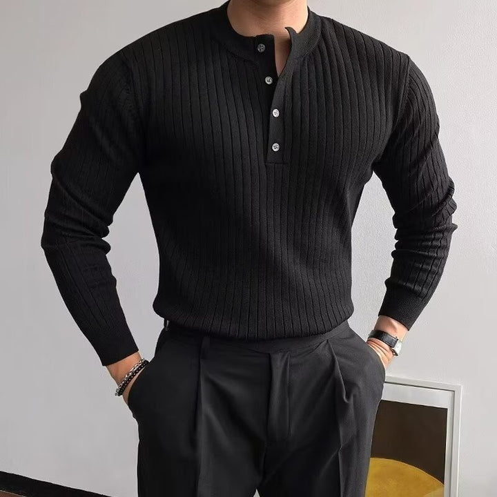 Herrenmode Langarm Rippstrickshirt Echo Archive