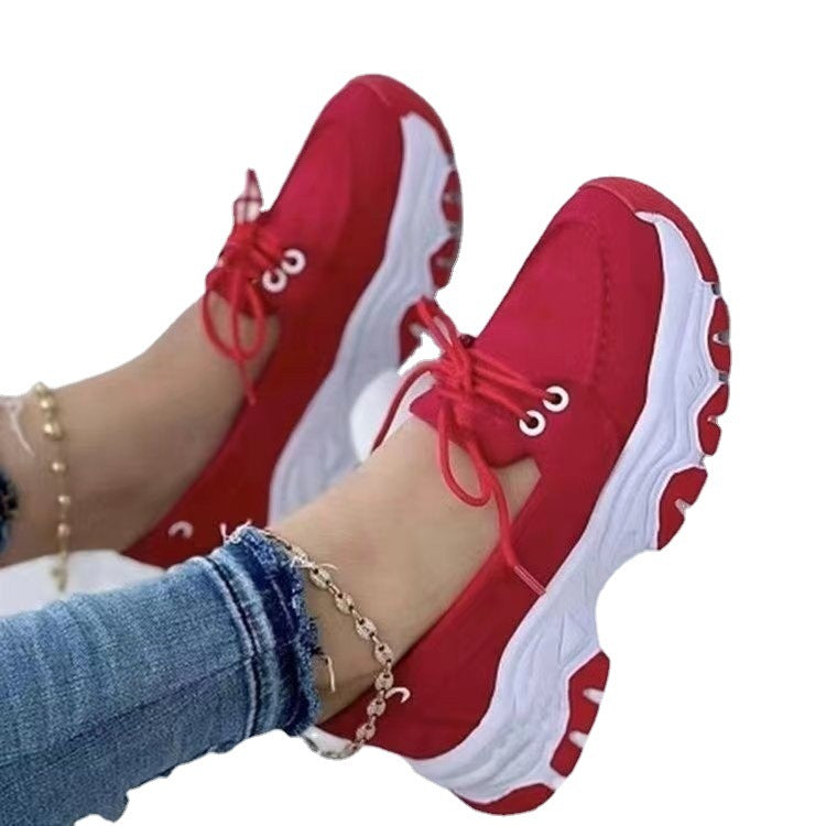 Damen  sportliche Chunky-Sneaker mit leichter Dämpfung, profilierter Wellenlaufsohle und atmungsaktivem Canvas-Obermaterial Echo Archiv