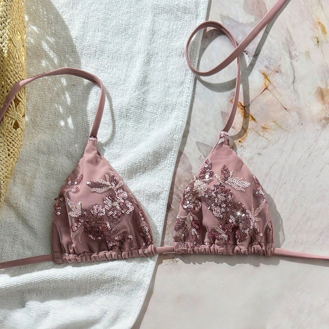 Damen Triangel-Bikini mit funkelnden Pailletten Echo Archiv