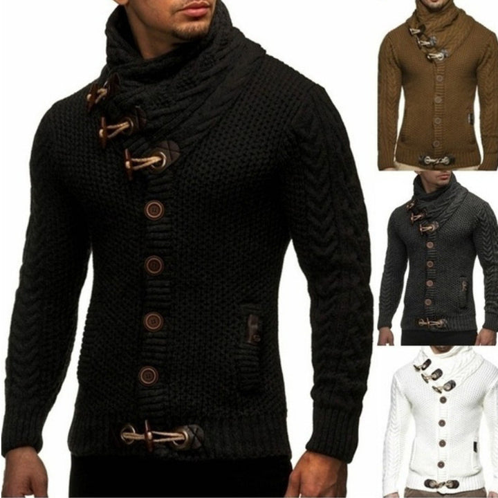 Herren Strapazierfähiger Strickpullover mit asymmetrischem Kragen Echoarchiv