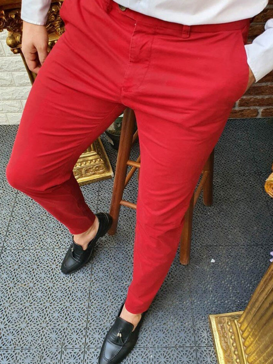 Herren Bequeme Sommerchino mit seitlichen Eingrifftaschen und elastischem Bund Echoarchiv