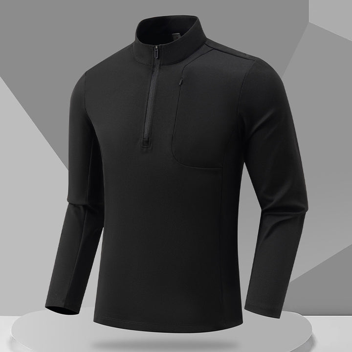Herren Langarm Funktionsshirt mit Stehkragen und Reißverschluss Echoarchiv