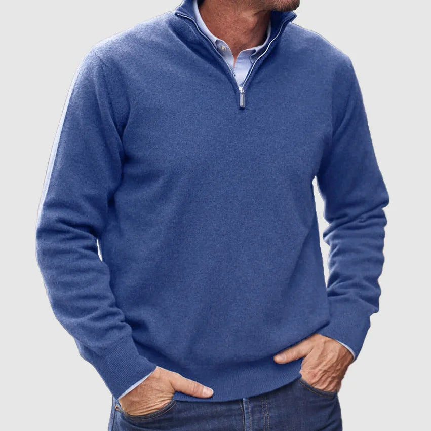 Herren Hochwertiger Strickpullover mit Stehkragen – Norvane