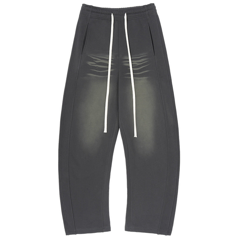 Herren Weite Sweathose im Haremsschnitt mit tiefem Schritt, extra langen Kordeln und Vintage-Fade Echo Archiv