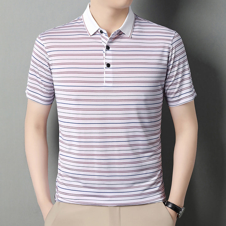 Herren Kurzarm Poloshirt mit feinem Streifenmuster Echoarchiv