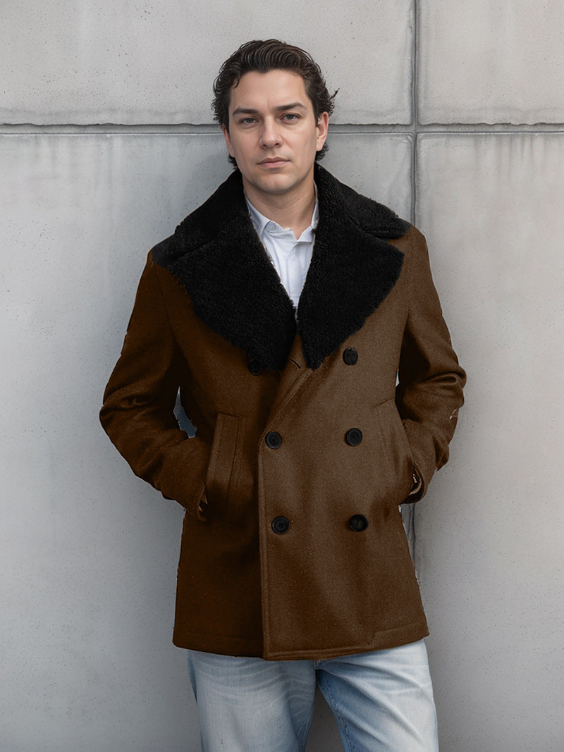 Herren eleganter Dufflecoat mit weichem Kragen Echoarchiv