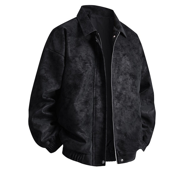 Herren Kunstleder-Bomberjacke mit lässigem Schnitt und praktischen Taschen Echoarchiv