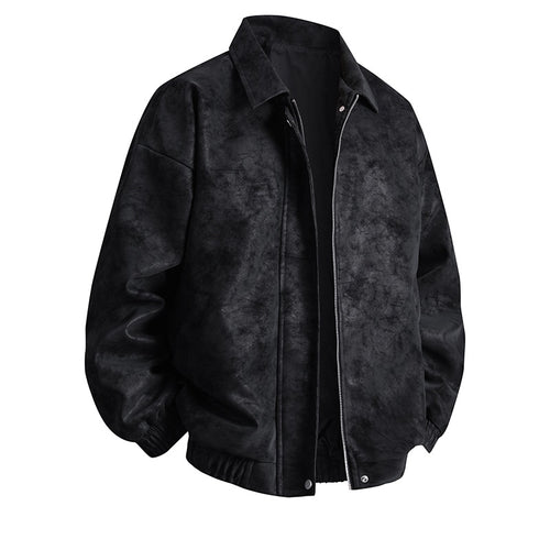 Herren Kunstleder-Bomberjacke mit lässigem Schnitt und praktischen Taschen Echoarchiv