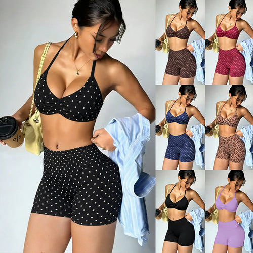 Damen Sportliches Bikini-Set mit hochgeschnittenen Shorts und elastischer Unterstützung Echo Archiv
