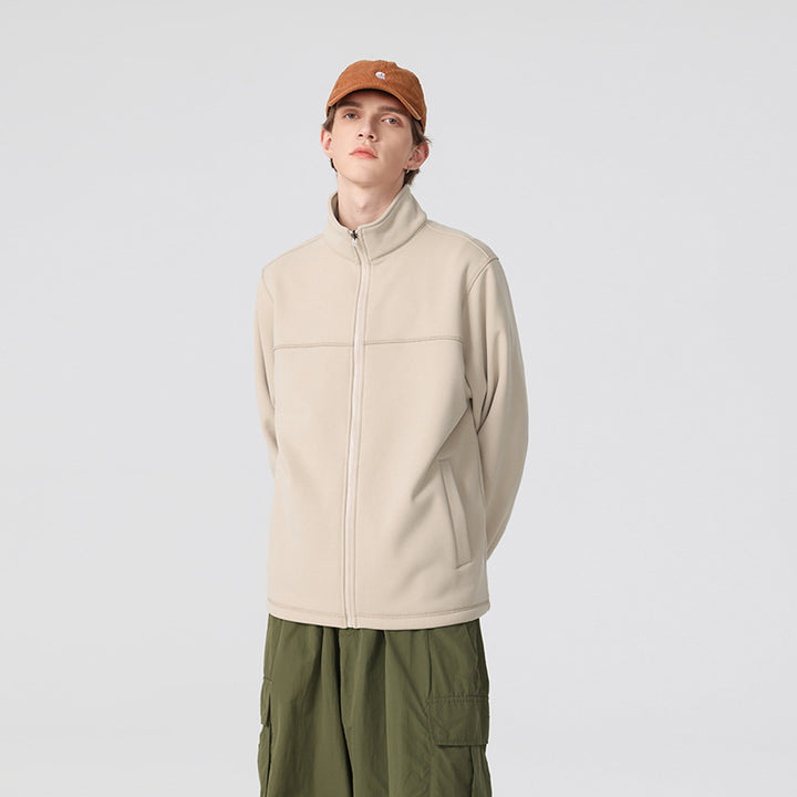 Herren Technische Fleecejacke mit hohem Stehkragen, durchgehendem Reißverschluss und elastischen Bündchen Echo Archiv