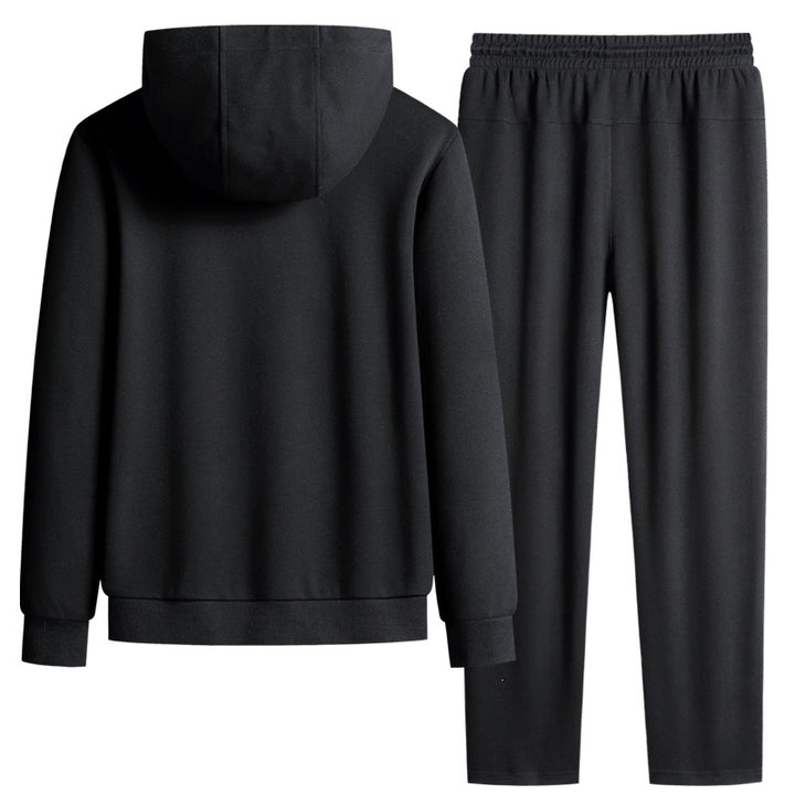 Herren zweiteiliges Kapuzen‑Trainingsset aus French‑Terry mit Reißverschlussjacke & konischer Jogginghose Echoarchiv