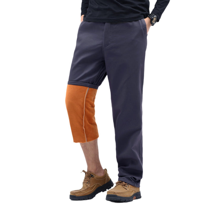 Herren Kontrast‑Futter Chino‑Jogger mit umgeschlagenem Fleecefutter und elastischem Bund Echo Archiv
