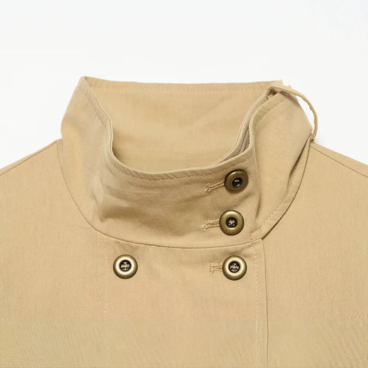 Damen Kurzgeschnittene doppeltreihige Utility-Jacke mit hohem Stehkragen Echo Archiv