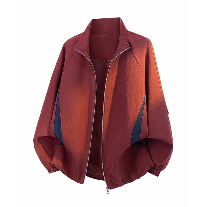 Damen Leichte Oversize Übergangsjacke mit Raglanärmeln, Reißverschluss und Kontrasteinsätzen Echoarchiv