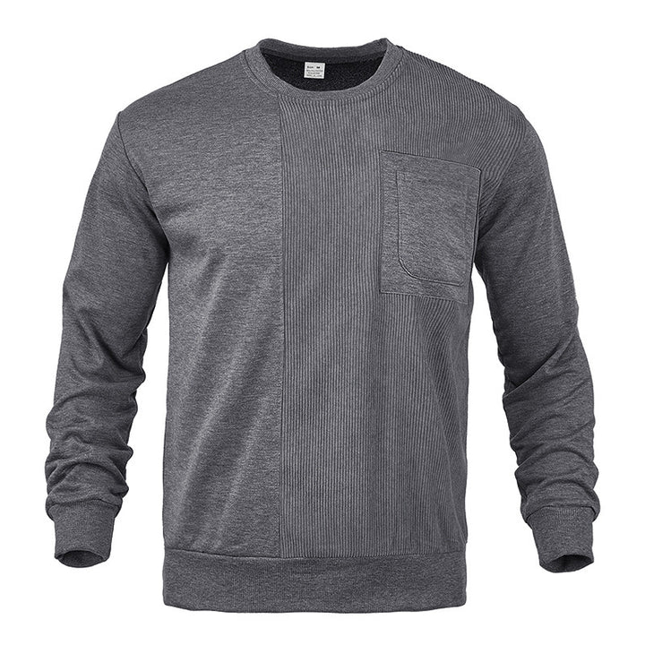 Herren Sweatshirt mit strukturierter Oberfläche und praktischer Brusttasche Echoarchiv
