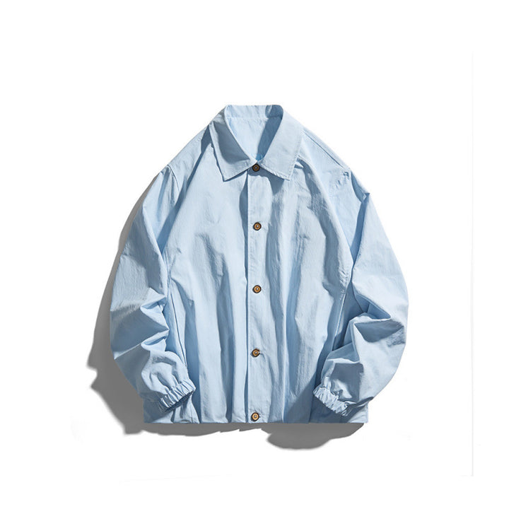 Unisex Leichtes Overshirt-Jacke im Boxy-Cut mit Hemdkragen und elastischen Ärmelbündchen Echo Archiv