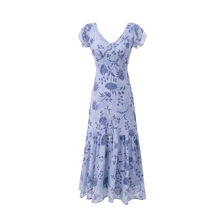 Damen Maxikleid mit floralen Mustern und voluminösem Rock Echo Archiv