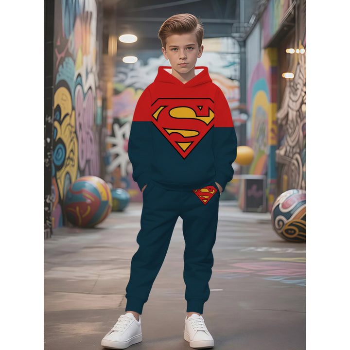 Unisex nan Kinder Jogginganzug mit Kapuzenpullover und detailreichem Auto-Print Echo Archiv