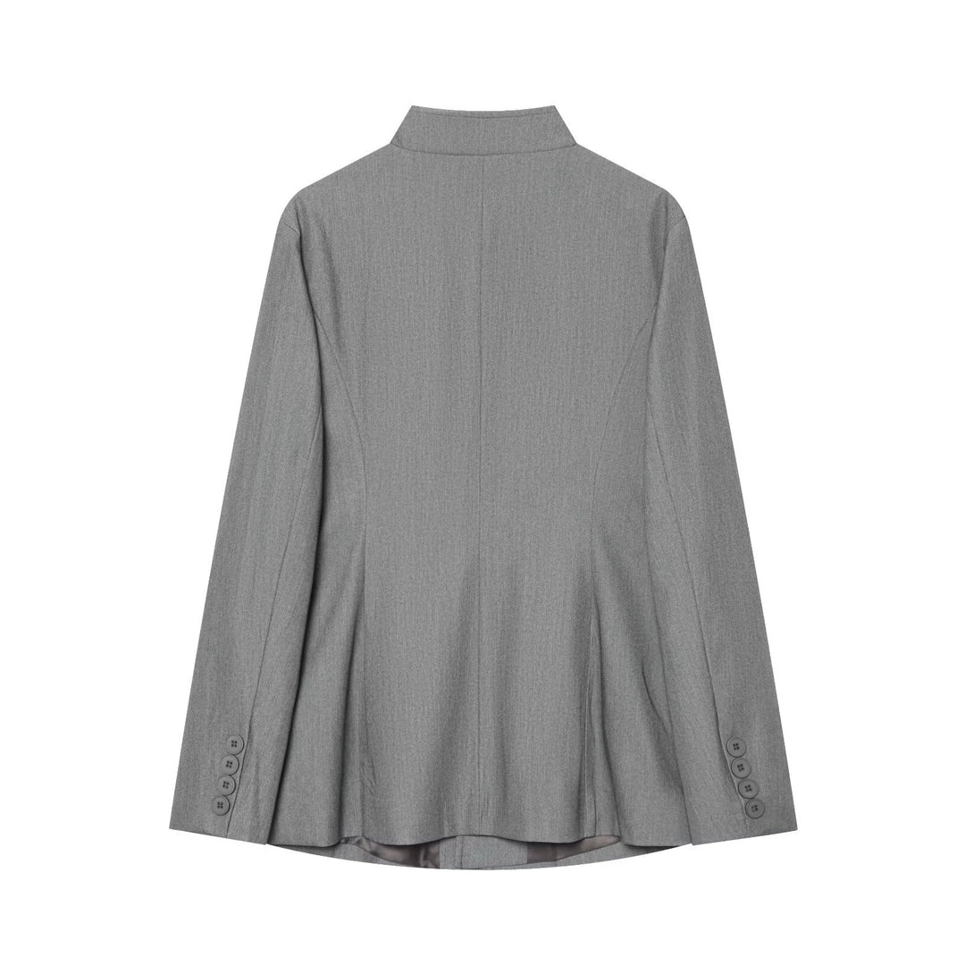 Damen taillierter Stehkragen-Blazer mit durchgehender Knopfleiste Echo Archiv