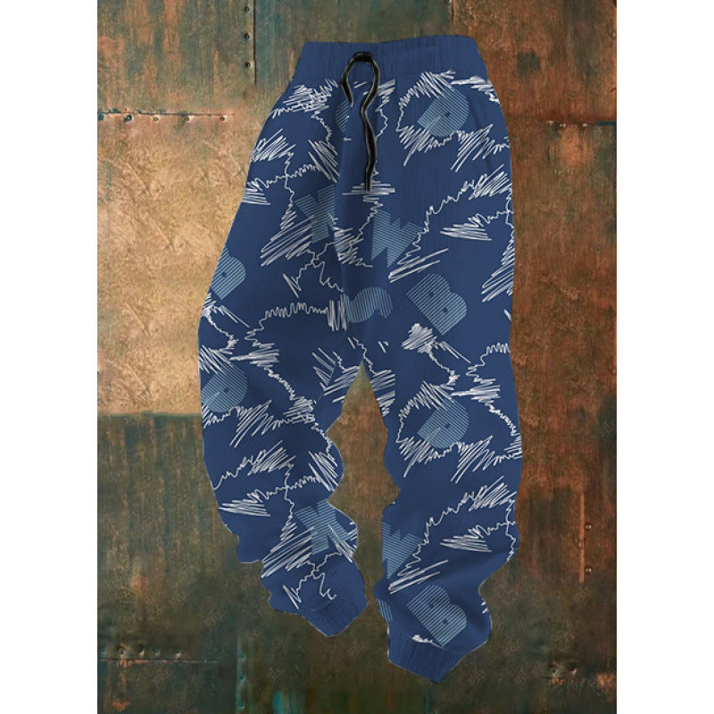 Damen Bequeme Freizeithose mit kreativem Druck Echoarchiv