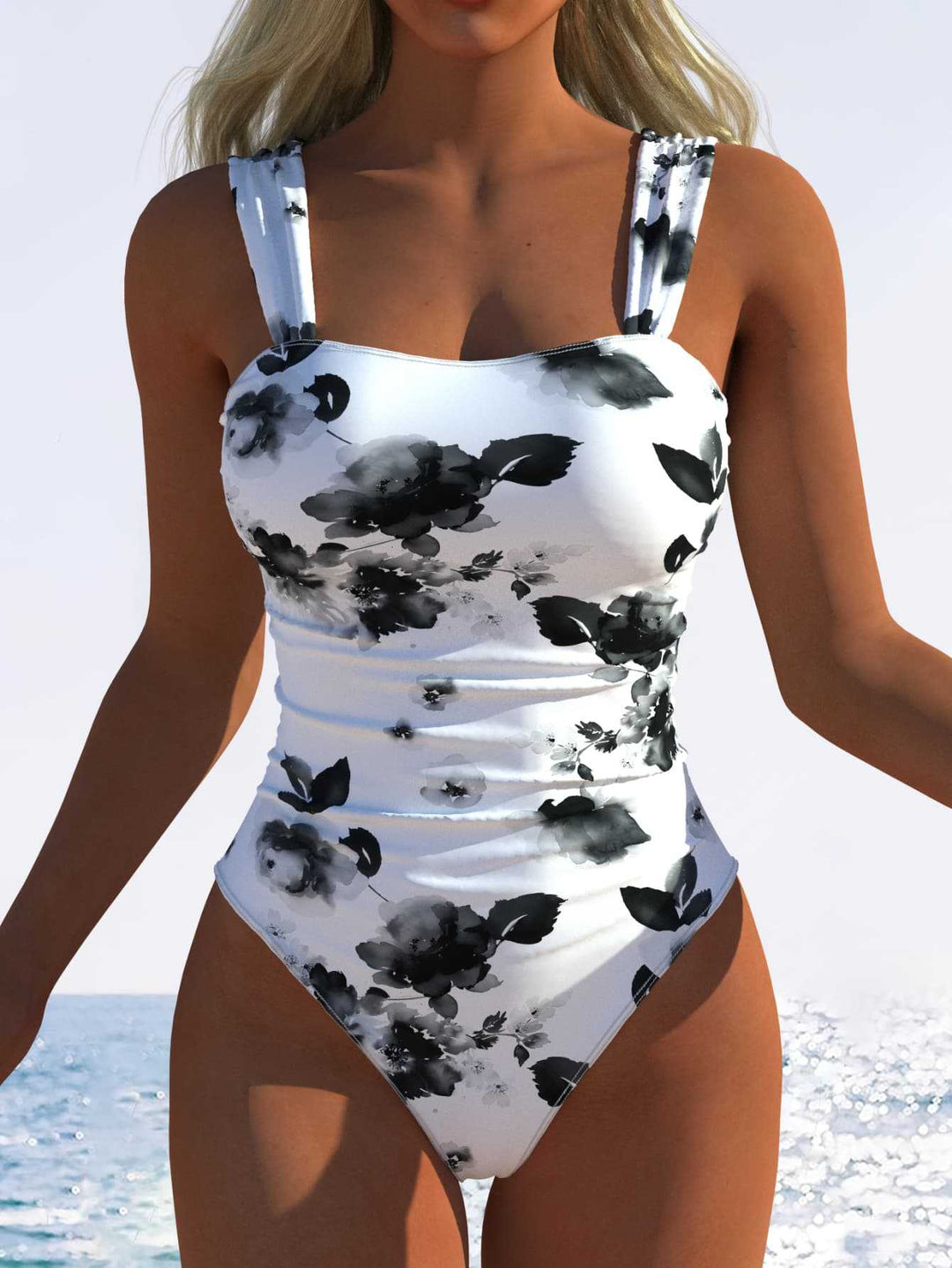 Damen Einteiliger Badeanzug mit innovativem Animal-Print und hohem Beinausschnitt Echo Archiv