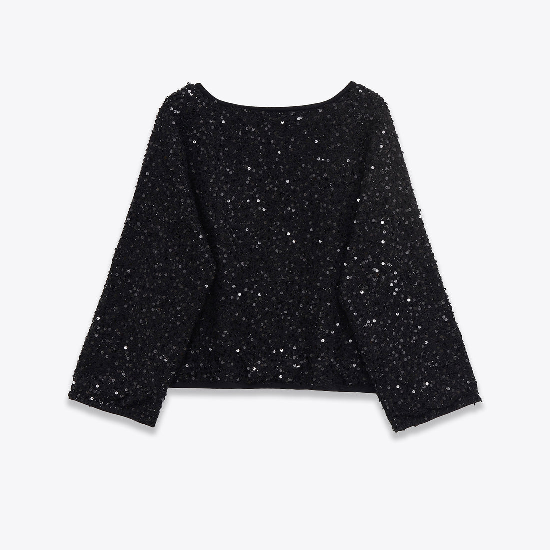 Damen Pailletten-Strickjacke mit Rundhalsausschnitt und dezenter Knopfleiste – Veloura