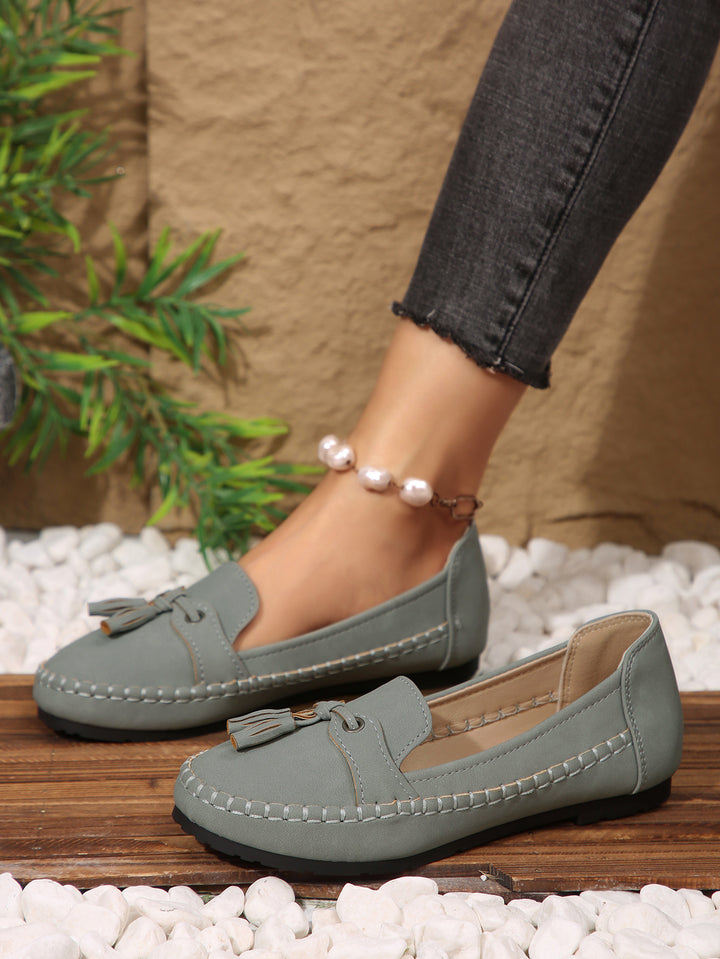 Damen  klassische Mokassin-Slipper mit Quasten und weichem Komfortfußbett Echo Archiv