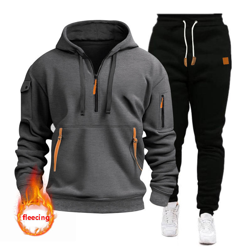Herren Sportliches Hoodie-Set mit funktionalen Taschen und atmungsaktiven Eigenschaften Echoarchiv