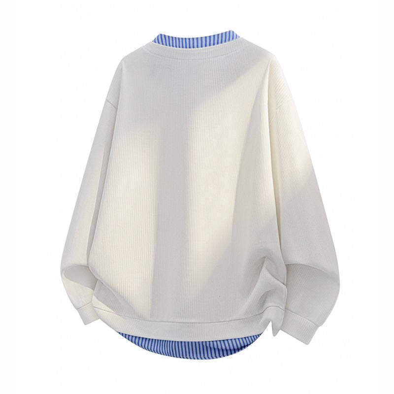 Herren Oversize-Struktur-Sweatshirt mit Hemd-Layer-Effekt Echoarchiv