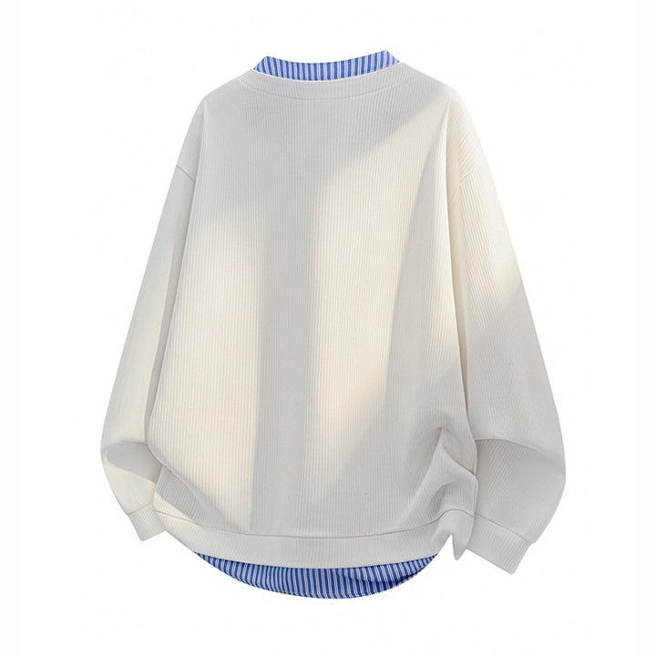 Herren Oversize-Struktur-Sweatshirt mit Hemd-Layer-Effekt Echoarchiv