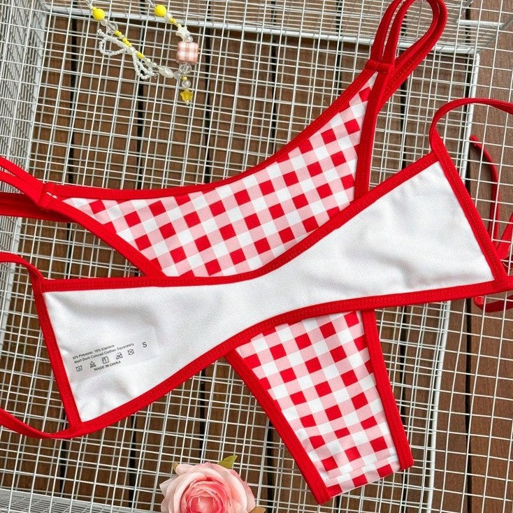 Damen Kariertes Bikini-Top Echo Archiv