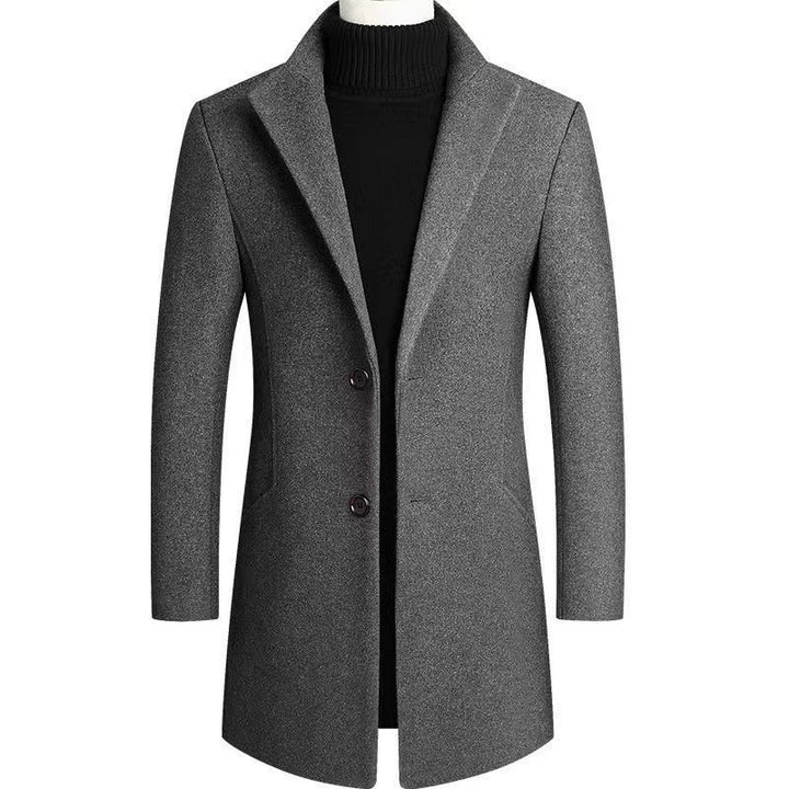 Herren eleganter Wollmantel mit modernem Schnitt und klassischen Details Echoarchiv