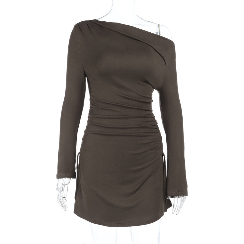 Damen One-Shoulder Minikleid mit seitlicher Raffung und figurbetonter Silhouette Echo Archiv