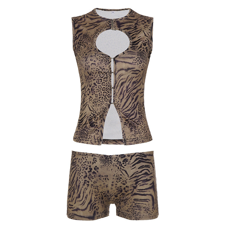 Damen Sportliches Set mit animalischem Muster Echo Archiv