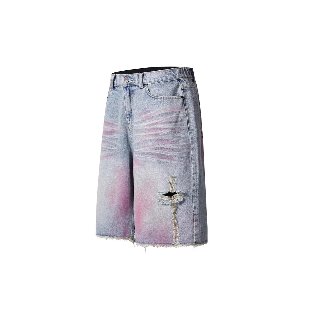 Damen Trendige Denim-Shorts mit einzigartigen Graffiti- und Destroyed-Details Echo Archiv
