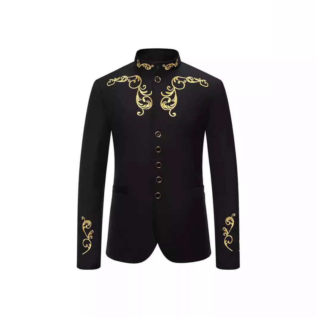 Herren Eleganter Blazer mit kunstvollen Stickereien Echoarchiv