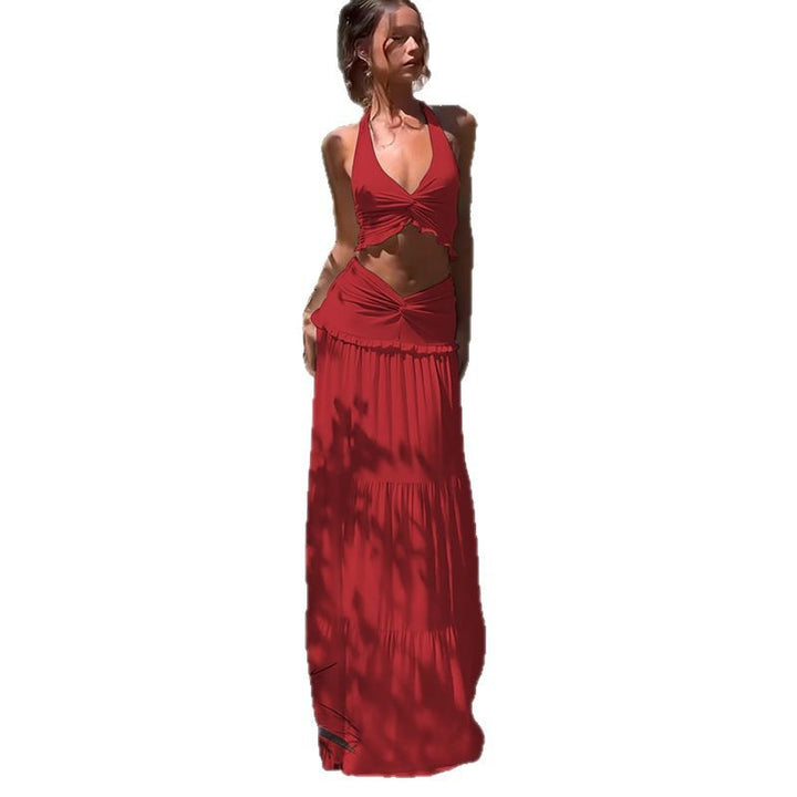 Damen Maxikleid mit raffiniertem Knotendesign und fließendem Rock Echo Archiv