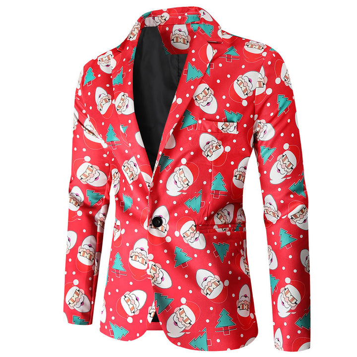 Herren festlicher Blazer mit fröhlichem Weihnachtsdesign Echoarchiv